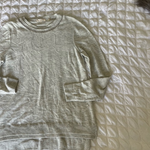 Rebecca Taylor Lambswool Cashmere blend Soft Gray Knit sweater top - Picture 2 of 9